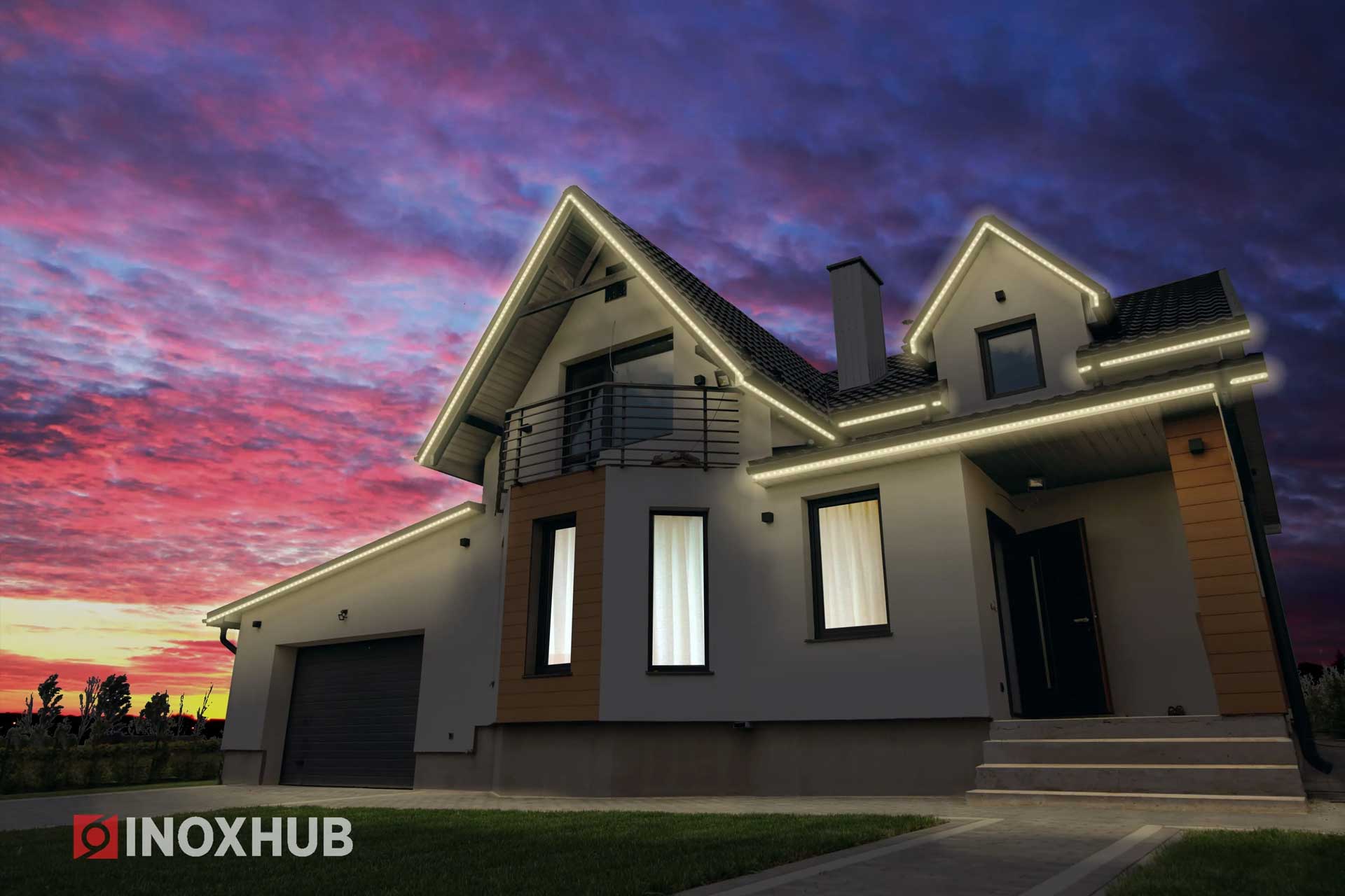 Дюралайт на доме