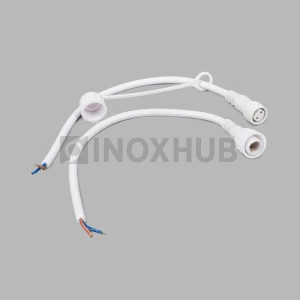 Коннектор 2-pin, ПАПА-МАМА, БЕЛЫЙ провод фото Иноксхаб