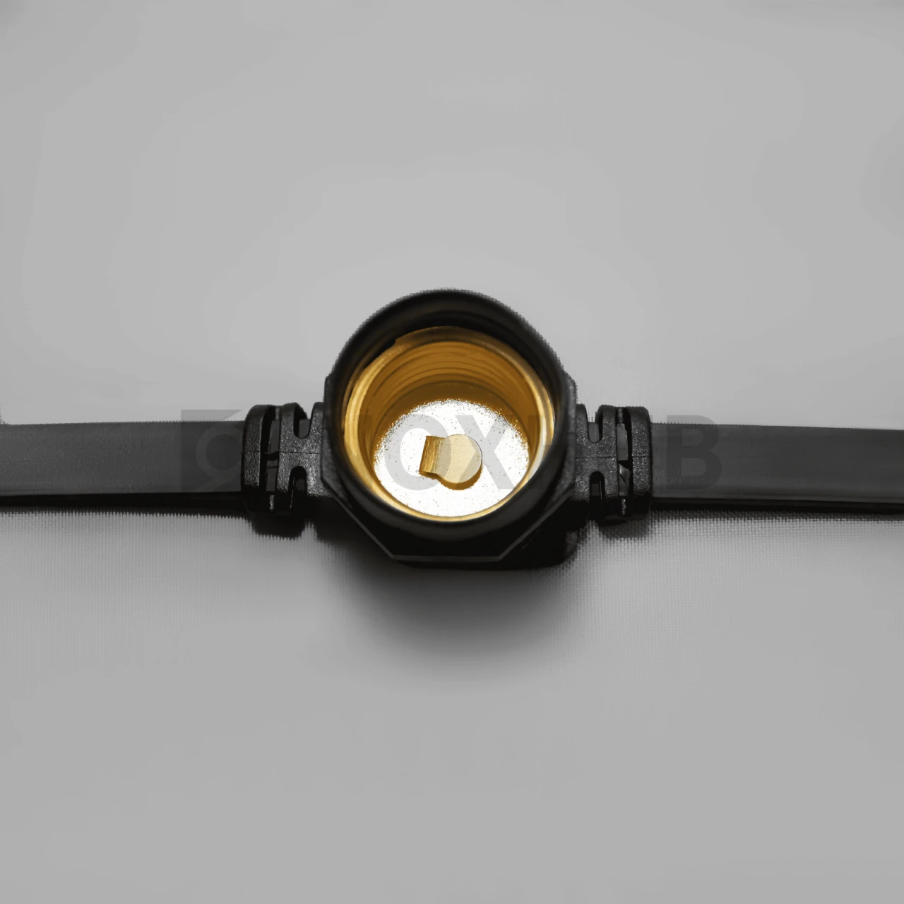 Белт-Лайт INOXHUB, шаг 40см, ЧЁРНЫЙ, двухжильный шлейф, 125 резиновых патронов с латунными контактами, цоколь E27, бухта 50м фото Иноксхаб