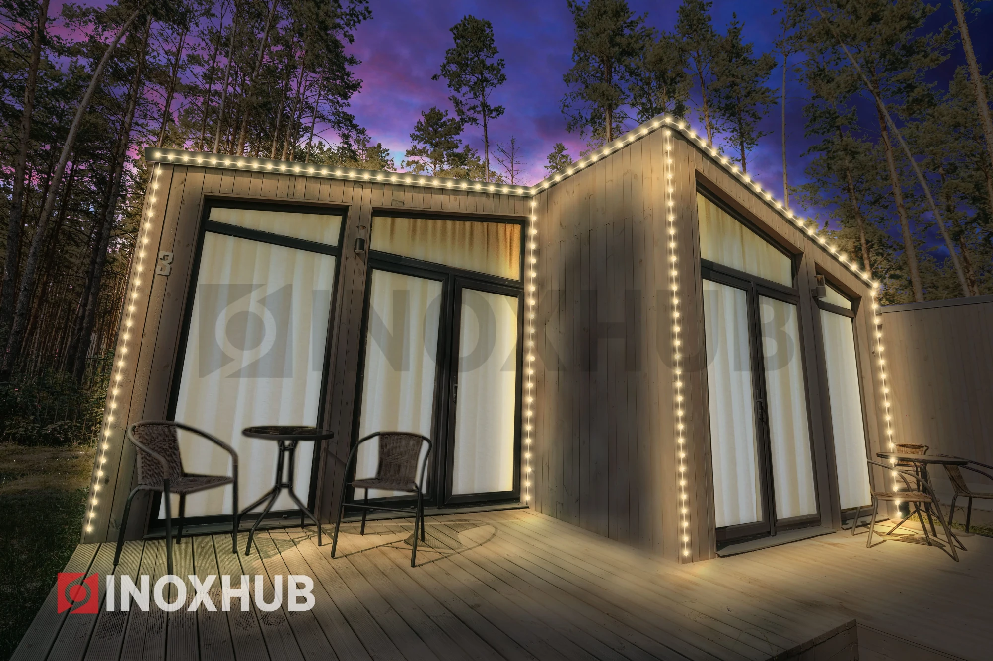 Белт-Лайт INOXHUB, шаг 20см, БЕЛЫЙ резиновый двухжильный шлейф, 250 резиновых патронов с латунными контактами, цоколь E27, бухта 50м фото Иноксхаб
