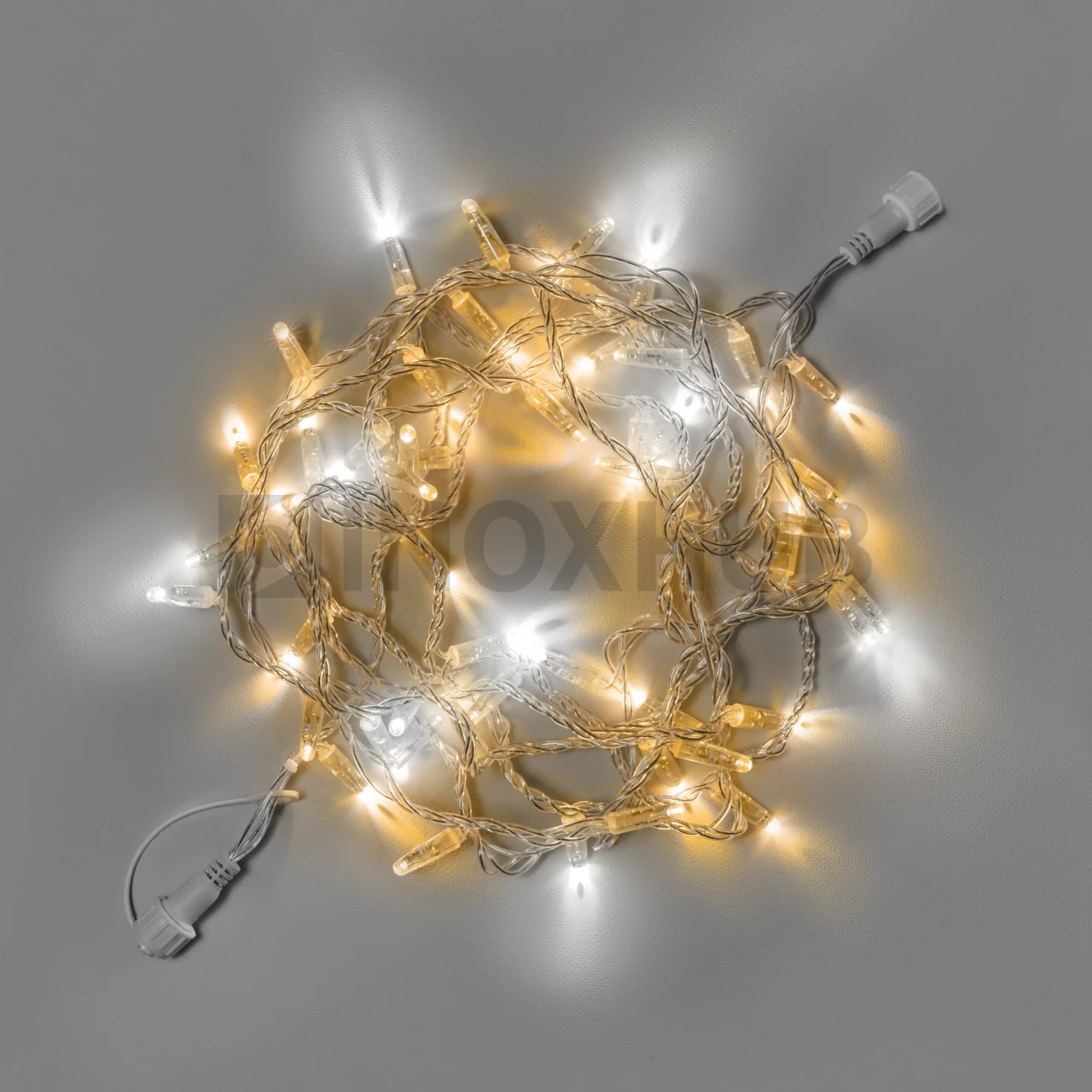 Светодиодная гирлянда INOXHUB Нить 10м, 100 LED, соединяемая, с мерцанием, 220В, IP65, прозрачный провод, ТЁПЛАЯ БЕЛАЯ фото Иноксхаб