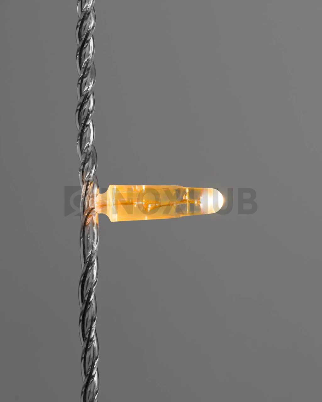 Гирлянда Бахрома INOXHUB 3×0.6м, 108 LED, 220В, IP65, прозрачный провод, ЖЕЛТЫЙ фото Иноксхаб