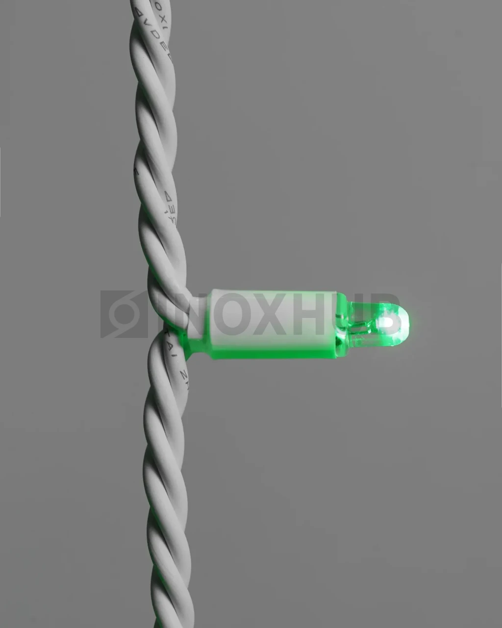 Светодиодная гирлянда INOXHUB Нить 10м, 100 LED, соединяемая, с мерцанием, 220В, IP65, белый резиновый провод 3.3мм, ЗЕЛЕНАЯ фото Иноксхаб
