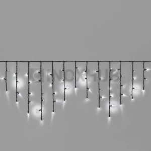 Гирлянда Бахрома INOXHUB 3×0.6м, мерцающая, 108 LED, 220В, IP65, чёрная резина 3.3мм, БЕЛАЯ фото Иноксхаб