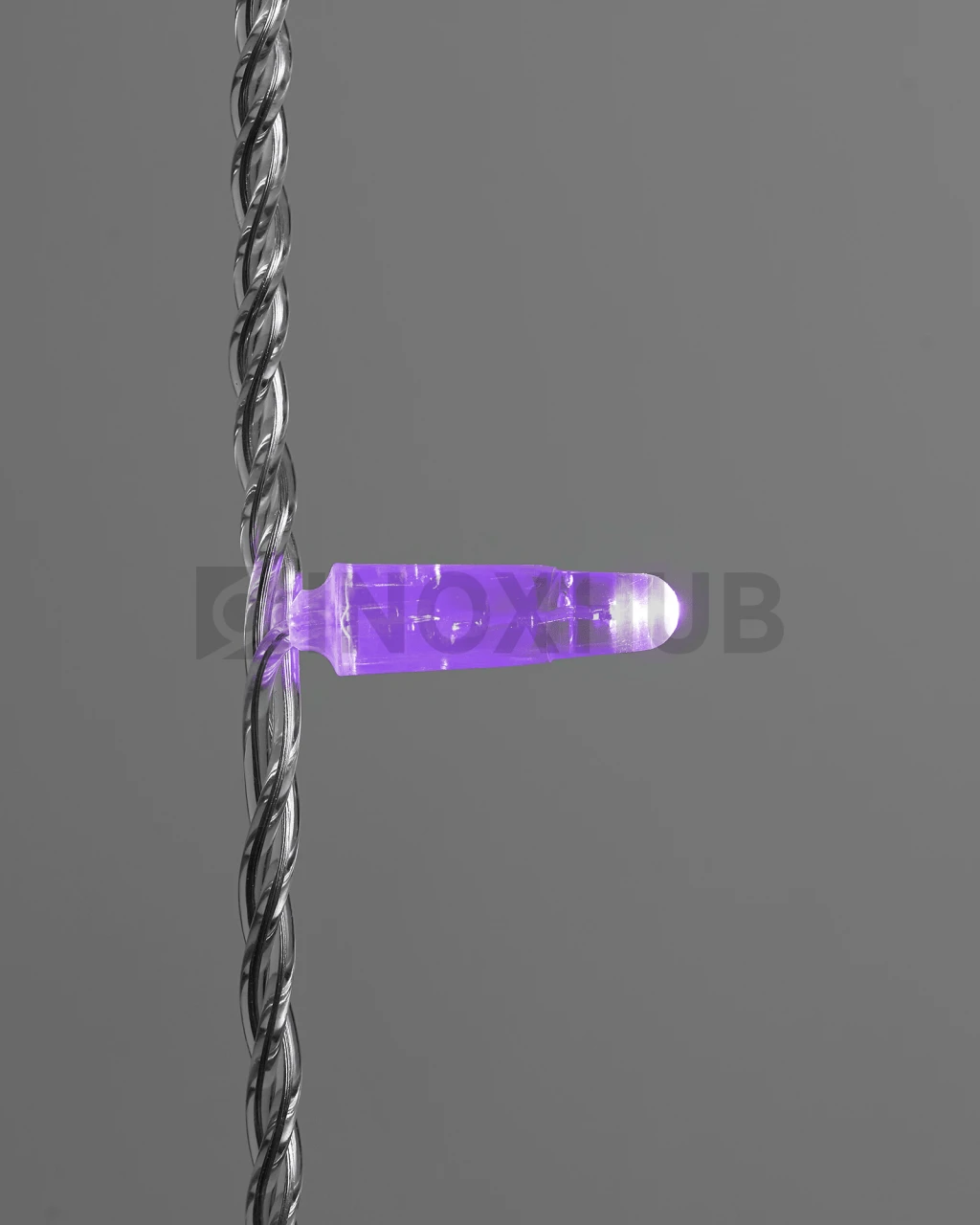 Светодиодная гирлянда INOXHUB Нить 10м, 100 LED, соединяемая, с мерцанием, 220В, IP65, прозрачный провод, ФИОЛЕТОВАЯ фото Иноксхаб