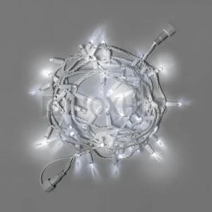 Светодиодная гирлянда INOXHUB Нить 10м, 100 LED, соединяемая, с мерцанием, 24В, IP65, белый резиновый провод 2.3мм, БЕЛАЯ фото Иноксхаб