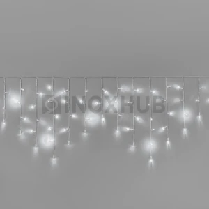 Гирлянда Бахрома INOXHUB 3×0.6м, мерцающая, 108 LED, 220В, IP65, белая резина 3.3мм, БЕЛАЯ фото Иноксхаб
