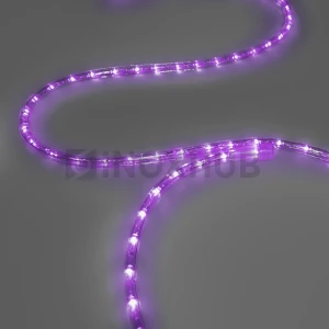 Дюралайт INOXHUB двухжильный 13 мм, круглый, бухта 100м, шаг резки 50см, 36 светодиодов на метр, фиксинг, 24В, IP65, ФИОЛЕТОВЫЙ фото Иноксхаб