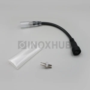 Переходник (адаптер) INOXHUB Дюралайт-Нить, 2-pin мама, чёрный провод фото Иноксхаб