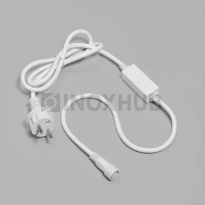 Блок питания 2А для гирлянд 2-pin INOXHUB, 220В, 1.5м, БЕЛЫЙ провод фото Иноксхаб