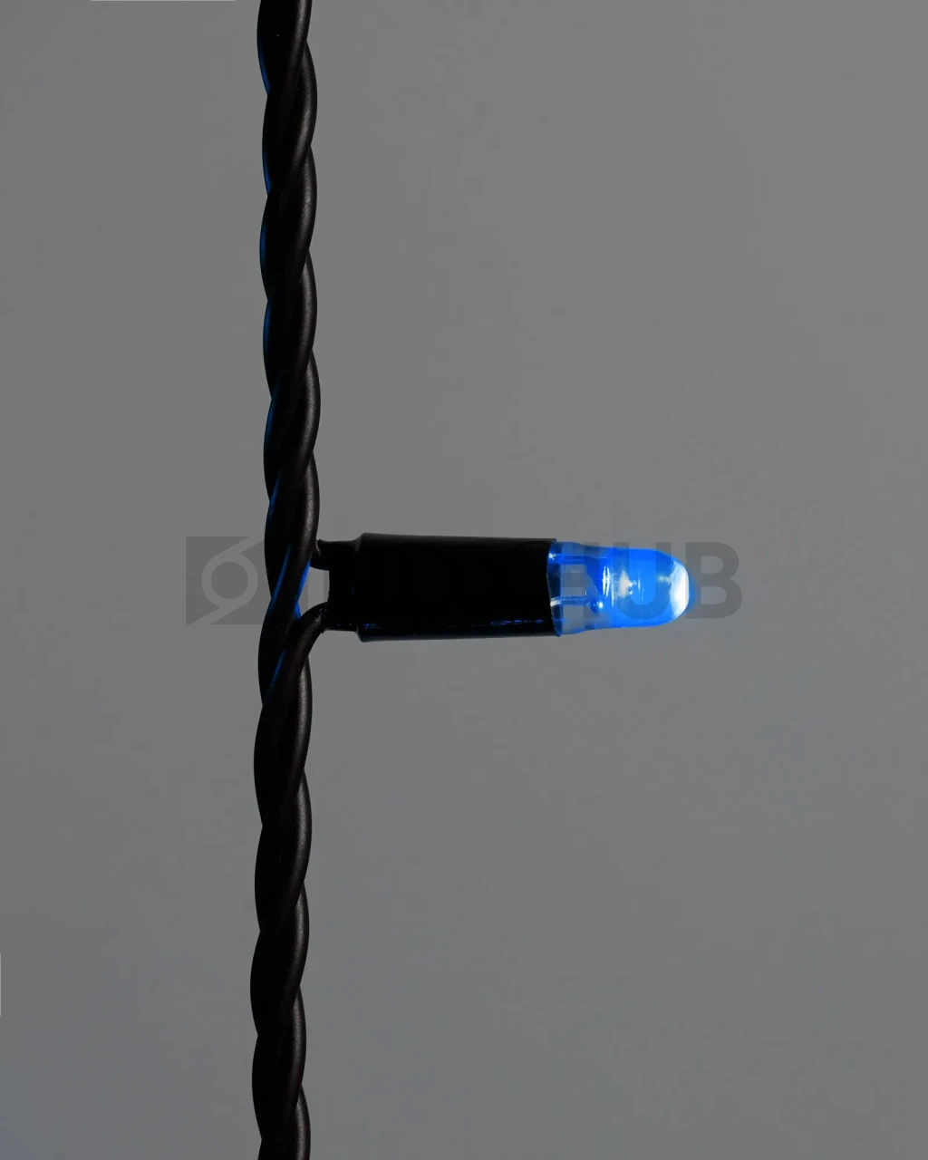 Светодиодная гирлянда INOXHUB Нить 10м, 100 LED, соединяемая, с мерцанием, 220В, IP65, чёрный резиновый провод 2.3мм, СИНЯЯ фото Иноксхаб