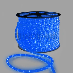 Дюралайт INOXHUB двухжильный 13 мм, круглый, бухта 100м, шаг резки 1м, 36 светодиодов на метр, фиксинг, 220В, IP65, СИНИЙ фото Иноксхаб