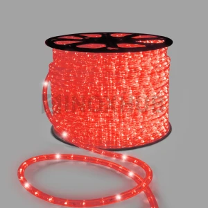 Дюралайт INOXHUB двухжильный 13 мм, круглый, бухта 100м, шаг резки 1м, 36 светодиодов на метр, мерцающий, 220В, IP65, КРАСНЫЙ фото Иноксхаб