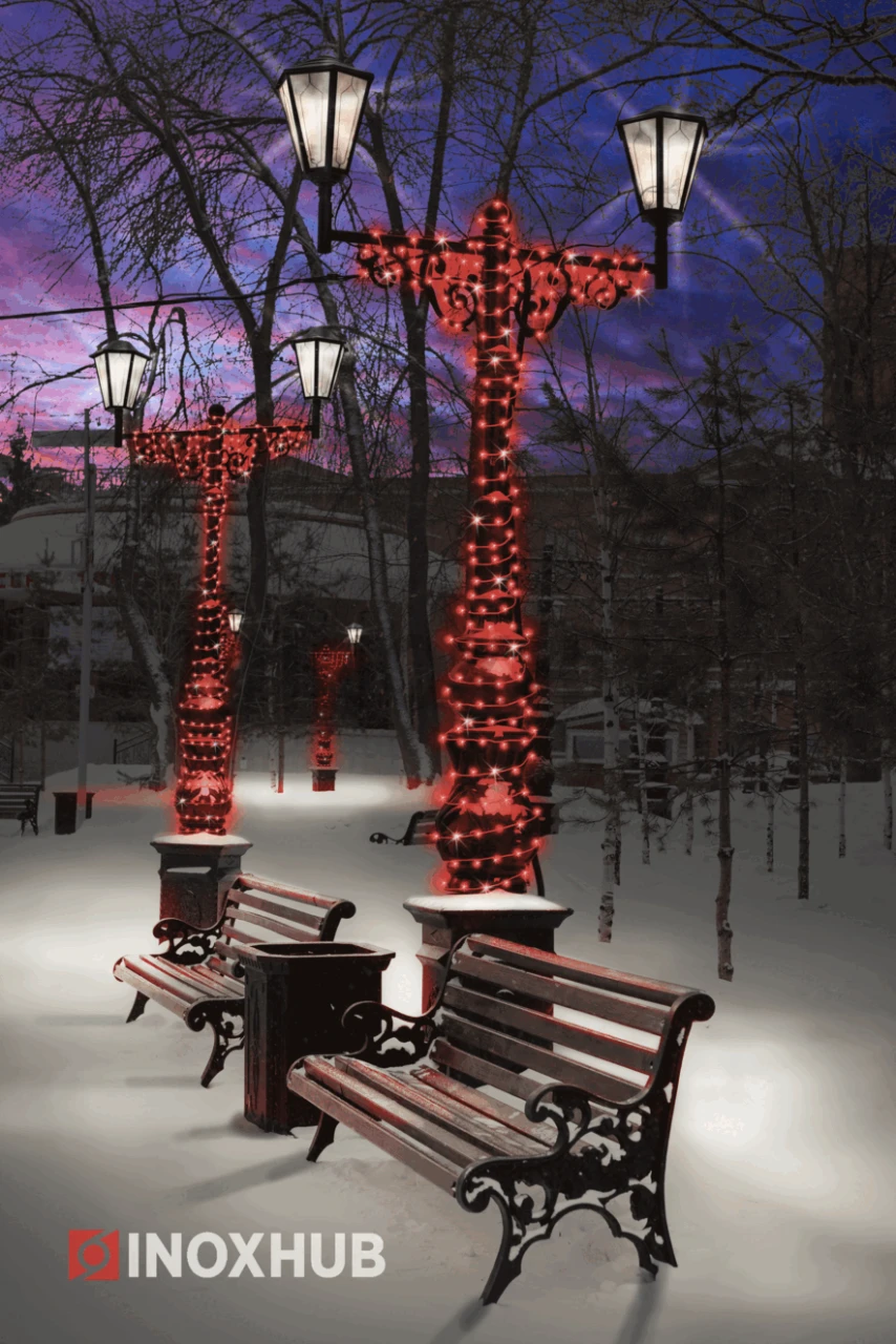 Светодиодная гирлянда INOXHUB Нить 10м, 100 LED, соединяемая, с мерцанием, 220В, IP65, белый резиновый провод 2.3мм, КРАСНАЯ фото Иноксхаб