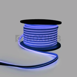 Гибкий Неон INOXHUB 8×16мм, односторонний, бухта 50м, шаг резки 1м, 120 SMD 2835 на метр, 220В, IP65, СИНИЙ фото Иноксхаб