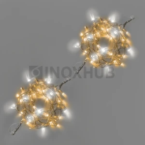 Светодиодная гирлянда INOXHUB Нить 10м, 100 LED, соединяемая, с мерцанием, 220В, IP65, прозрачный провод, ТЁПЛАЯ БЕЛАЯ фото Иноксхаб