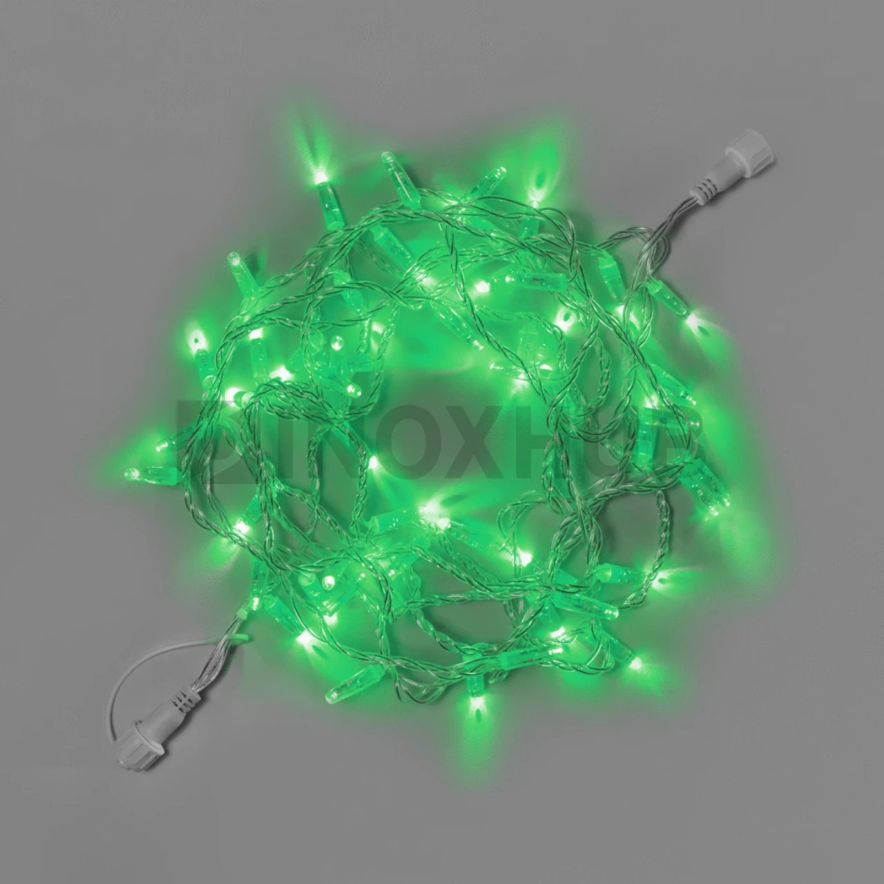 Светодиодная гирлянда INOXHUB Нить 10м, 100 LED, соединяемая, 220В, IP65, прозрачный провод, ЗЕЛЕНЫЙ фото Иноксхаб