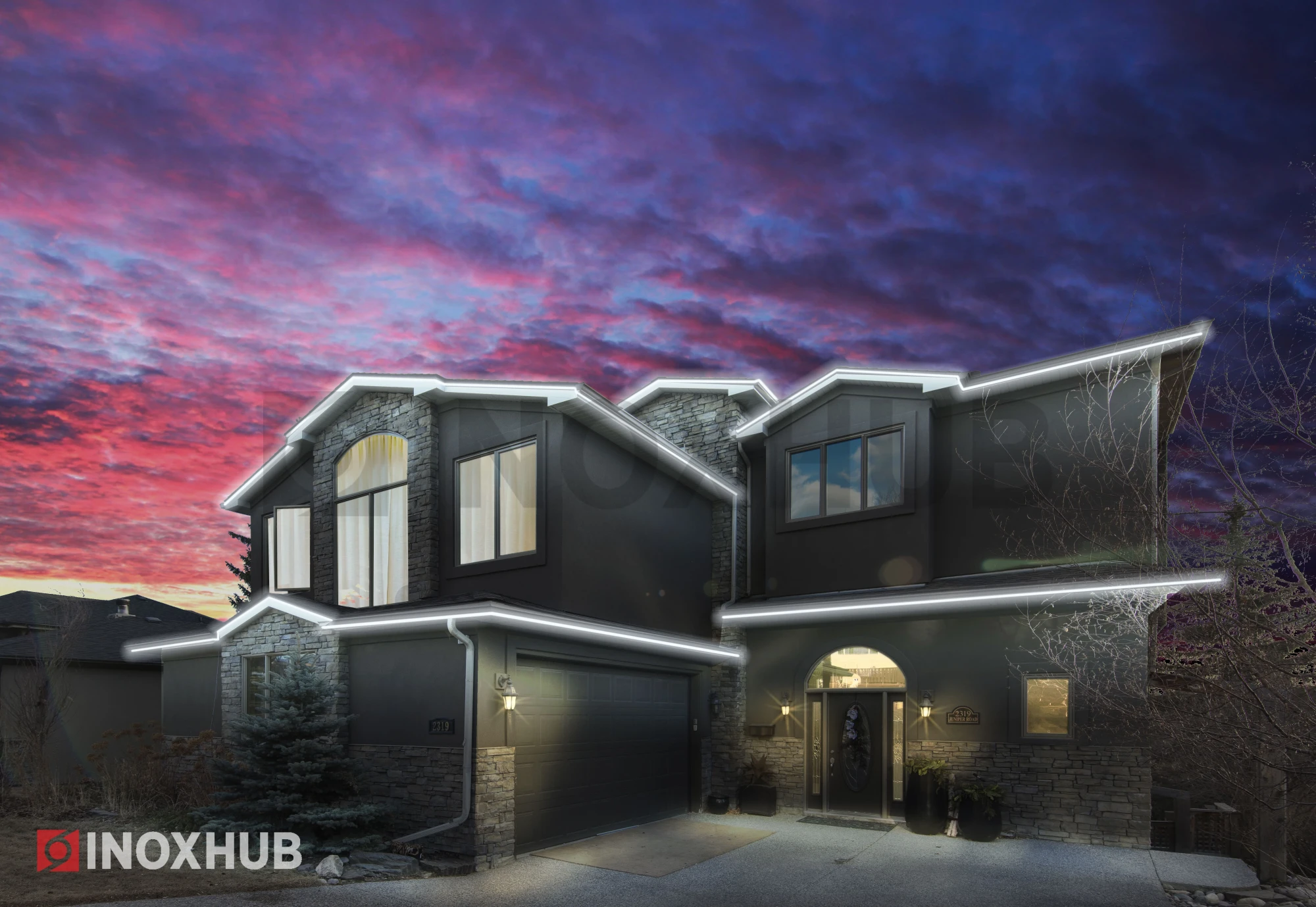 Гибкий Неон INOXHUB 8×16мм, односторонний, бухта 50м, шаг резки 1м, 120 SMD 2835 на метр, 220В, IP65, БЕЛЫЙ фото Иноксхаб