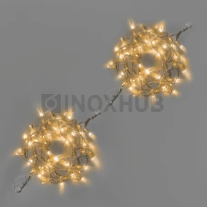 Светодиодная гирлянда INOXHUB Нить 10м, 100 LED, соединяемая, 220В, IP65, прозрачный провод, ТЁПЛАЯ БЕЛАЯ фото Иноксхаб