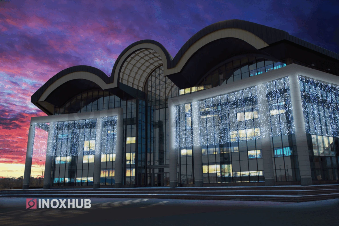 Гирлянда Занавес INOXHUB 2×6м, мерцающий, 1000 LED, 220В, IP65, черная резина 2.3мм, БЕЛЫЙ фото Иноксхаб