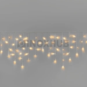 Гирлянда Бахрома INOXHUB 3×0.6м, 108 LED, 220В, IP65, белая резина 3.3мм, ТЁПЛАЯ БЕЛАЯ фото Иноксхаб