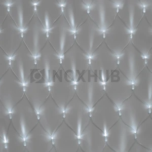 Гирлянда Сетка INOXHUB 2×3м, 388 LED, 220В, IP65, соединяемая, прозрачный провод, БЕЛАЯ фото Иноксхаб