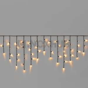 Гирлянда Бахрома INOXHUB 3×0.6м, 108 LED, 220В, IP65, чёрная резина 3.3мм, ТЁПЛАЯ БЕЛАЯ фото Иноксхаб