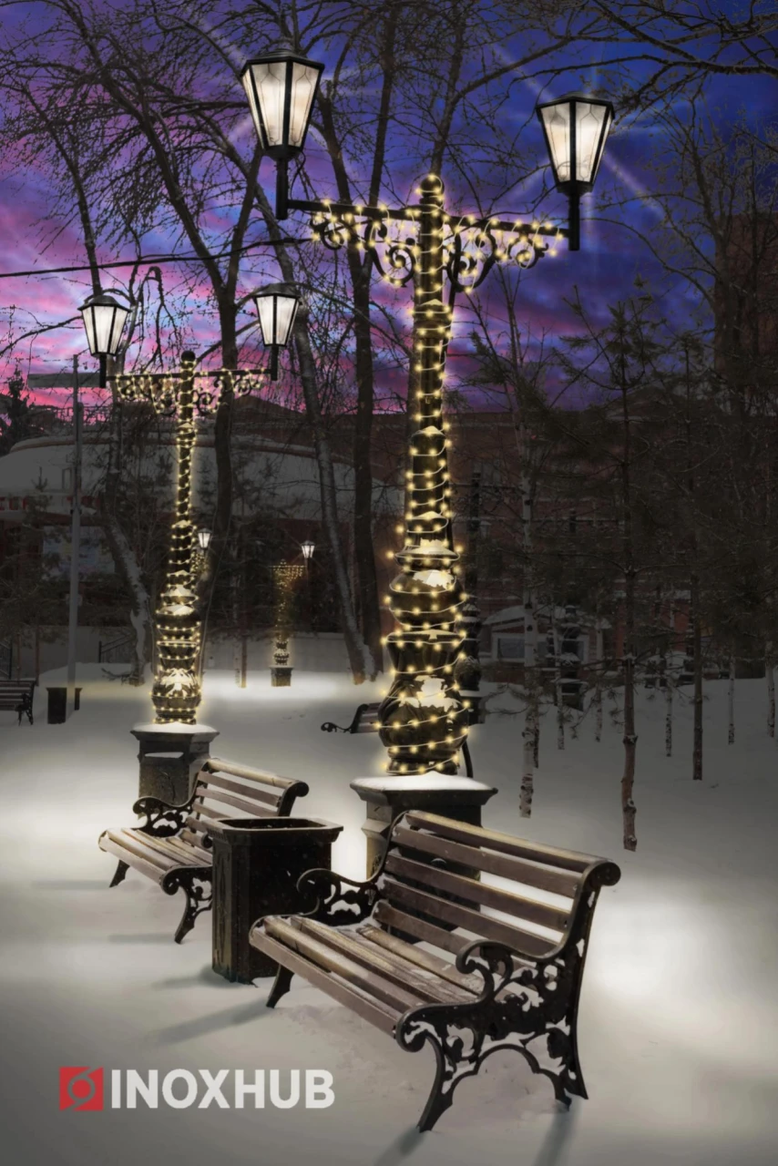 Светодиодная гирлянда INOXHUB Нить 10м, 100 LED, соединяемая, 24В, IP65, белый резиновый провод 2.3мм, ТЁПЛАЯ БЕЛАЯ фото Иноксхаб