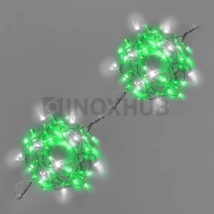 Светодиодная гирлянда INOXHUB Нить 10м, 100 LED, соединяемая, с мерцанием, 220В, IP65, прозрачный провод, ЗЕЛЕНАЯ фото Иноксхаб