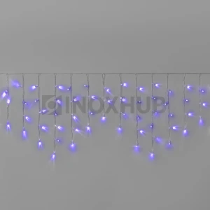 Гирлянда Бахрома INOXHUB 3×0.6м, 108 LED, 220В, IP65, прозрачный провод, ФИОЛЕТОВЫЙ фото Иноксхаб