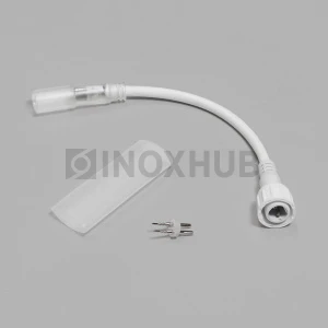 Переходник (адаптер) INOXHUB Нить-Дюралайт, 2-pin папа, белый провод фото Иноксхаб