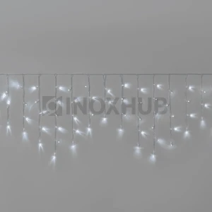 Гирлянда Бахрома INOXHUB 3×0.6м, 108 LED, 220В, IP65, прозрачный провод, БЕЛАЯ фото Иноксхаб