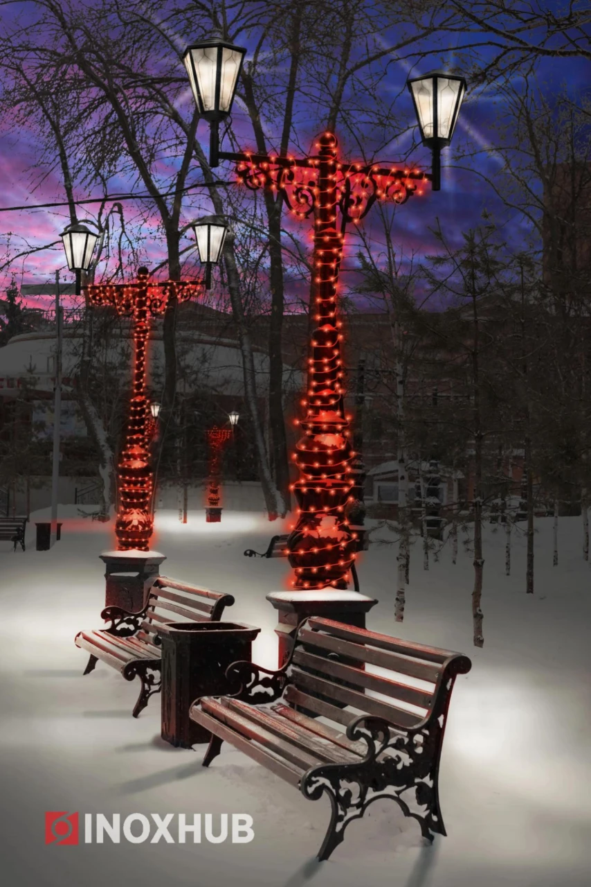 Светодиодная гирлянда INOXHUB Нить 10м, 100 LED, соединяемая, 24В, IP65, белый резиновый провод 2.3мм, КРАСНАЯ фото Иноксхаб