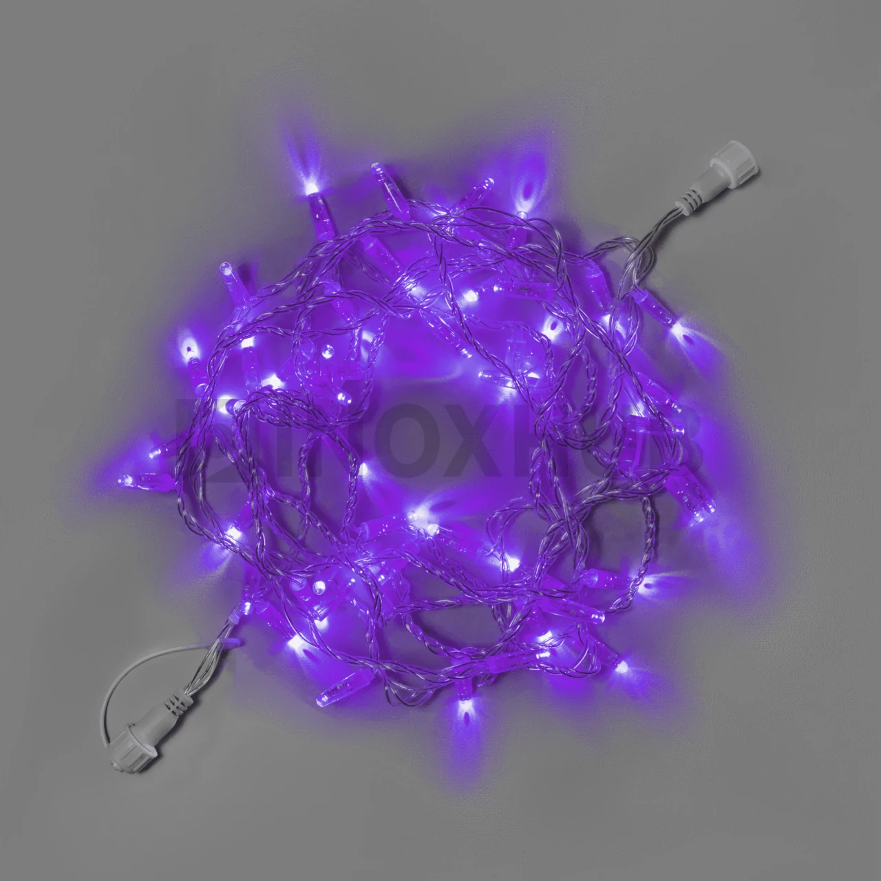Светодиодная гирлянда INOXHUB Нить 10м, 100 LED, соединяемая, 220В, IP65, прозрачный провод, ФИОЛЕТОВЫЙ фото Иноксхаб