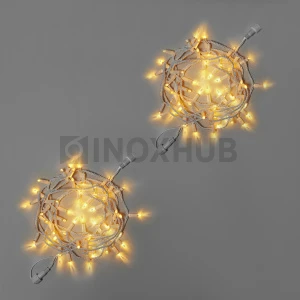Светодиодная гирлянда INOXHUB Нить 10м, 100 LED, соединяемая, 220В, IP65, белый резиновый провод 3.3мм, ТЁПЛАЯ БЕЛАЯ фото Иноксхаб