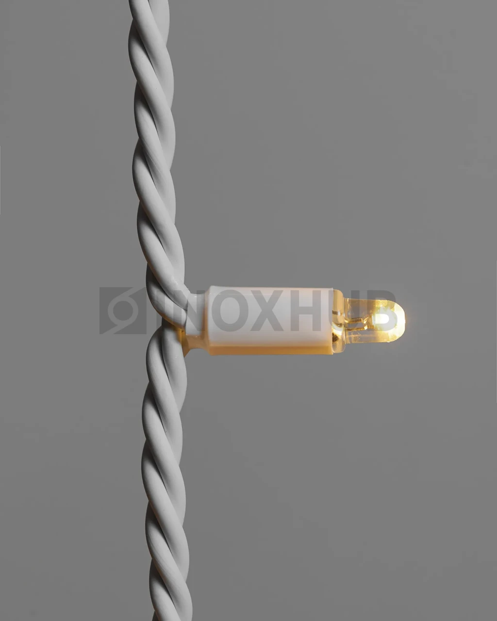 Светодиодная гирлянда INOXHUB Нить 10м, 100 LED, соединяемая, 24В, IP65, белый резиновый провод 3.3мм, ТЕПЛАЯ БЕЛАЯ фото Иноксхаб