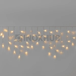 Гирлянда Бахрома INOXHUB 3×0.6м, 108 LED, 220В, IP65, прозрачный провод, ТЁПЛАЯ БЕЛАЯ фото Иноксхаб