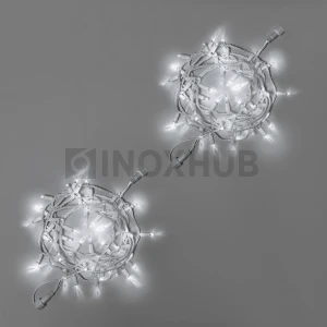 Светодиодная гирлянда INOXHUB Нить 10м, 100 LED, соединяемая, с мерцанием, 220В, IP65, белый резиновый провод 2.3мм, БЕЛАЯ фото Иноксхаб