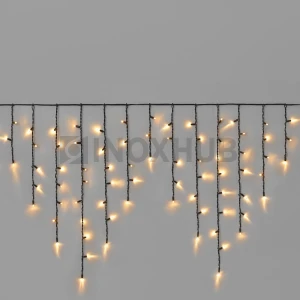 Гирлянда Бахрома INOXHUB 3×0.9м, 144 LED, 220В, IP65, черная резина 3.3мм, ТЁПЛАЯ БЕЛАЯ фото Иноксхаб