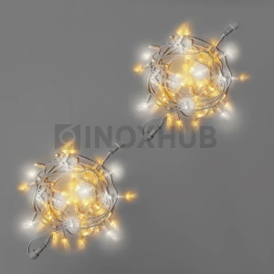 Светодиодная гирлянда INOXHUB Нить 10м, 100 LED, соединяемая, с мерцанием, 220В, IP65, белый резиновый провод 2.3мм, ТЁПЛАЯ БЕЛАЯ фото Иноксхаб