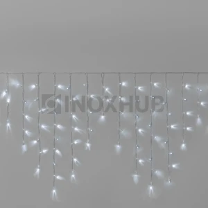 Гирлянда Бахрома INOXHUB 3×0.9м, 144 LED, 220В, IP65, прозрачный провод, БЕЛАЯ фото Иноксхаб