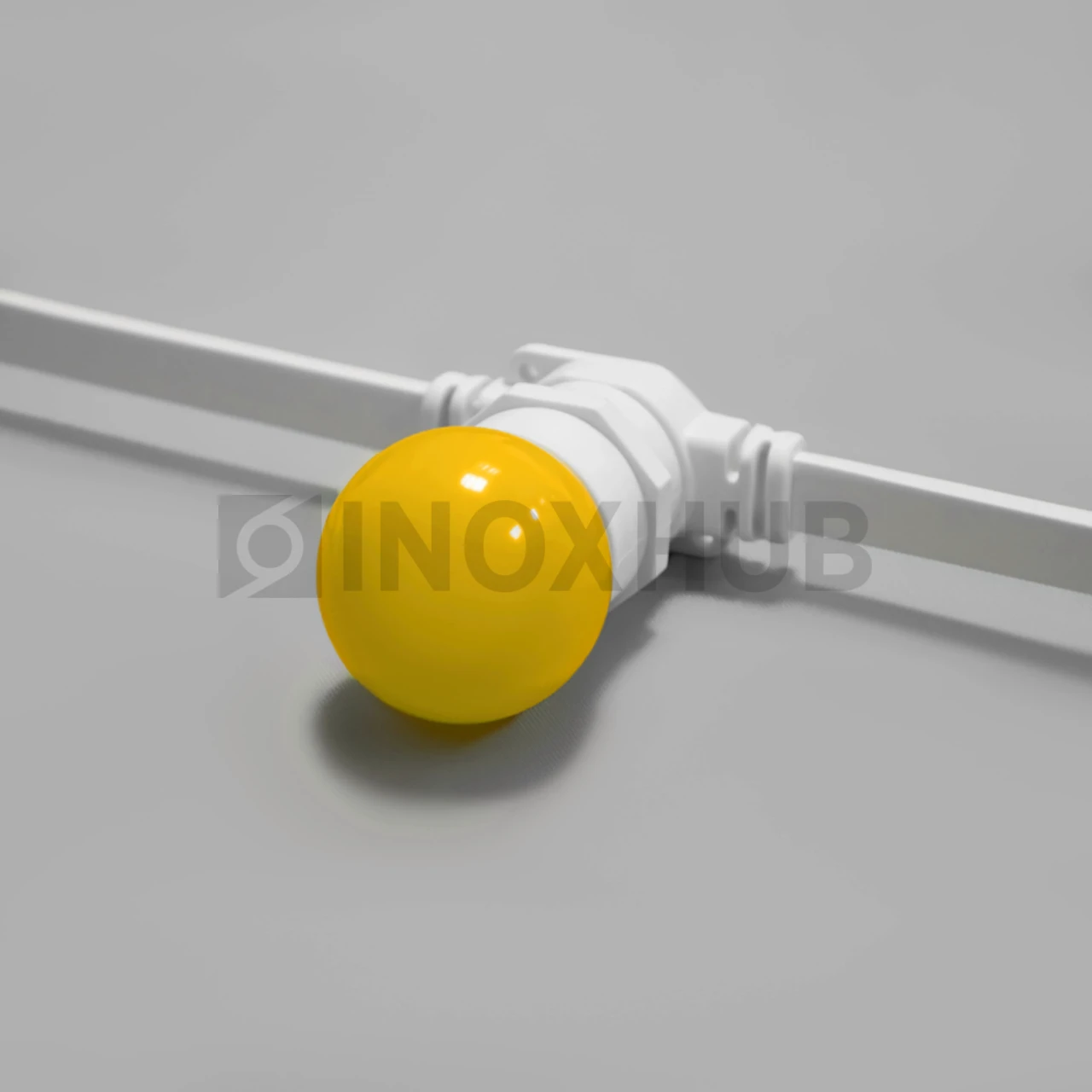 Лампочка для Белт-Лайта INOXHUB 220В, цоколь E27, 6 диодов SMD 2835, G45, 2Вт, ЖЕЛТАЯ фото Иноксхаб