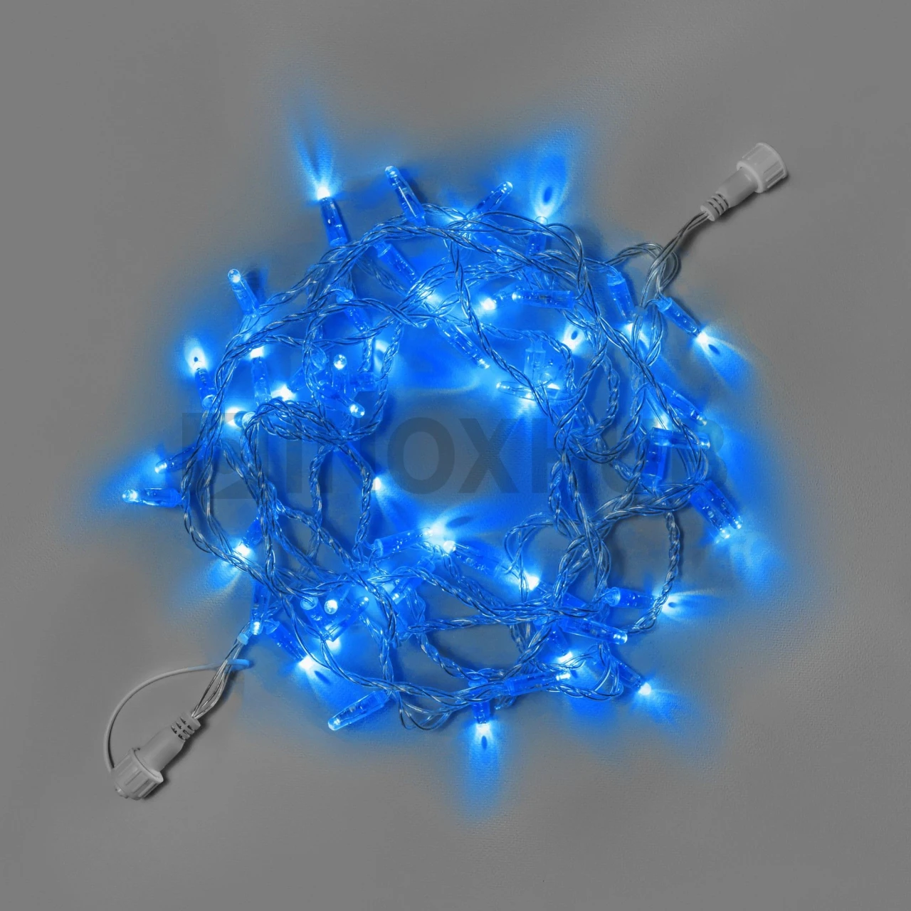 Светодиодная гирлянда INOXHUB Нить 10м, 100 LED, соединяемая, 220В, IP65, прозрачный провод, СИНЯЯ фото Иноксхаб