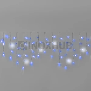 Гирлянда Бахрома INOXHUB 3×0.6м, мерцающая, 108 LED, 220В, IP65, прозрачный провод, СИНЯЯ+БЕЛАЯ фото Иноксхаб