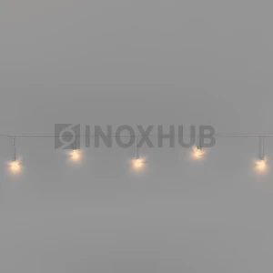 Гирлянда Стрит-Лофт INOXHUB 10м, 20 ламп, 220В, IP65, белая резина 3.3мм, ТЁПЛЫЙ БЕЛЫЙ фото Иноксхаб