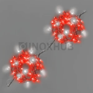 Светодиодная гирлянда INOXHUB Нить 10м, 100 LED, соединяемая, с мерцанием, 220В, IP65, прозрачный провод, КРАСНАЯ фото Иноксхаб